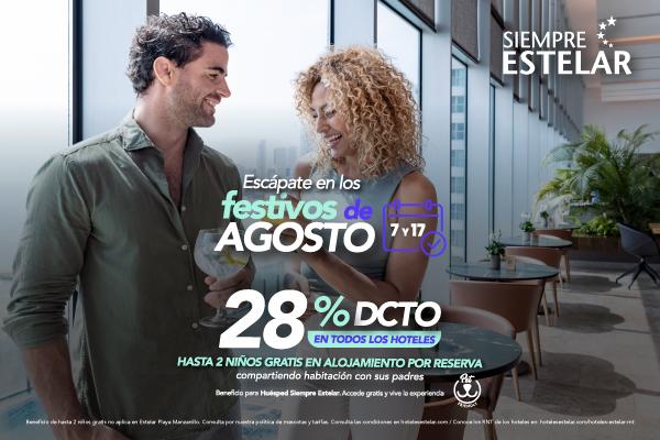 Get away for the August holidays ESTELAR Milla de Oro Colombia - Medellin Get away for the August holidays ESTELAR Milla de Oro Colombia - Medellin